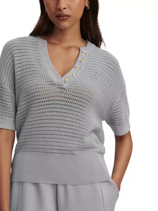 Varley Tops - Varley Callie Knit Top size XS Wind Blue/Grey